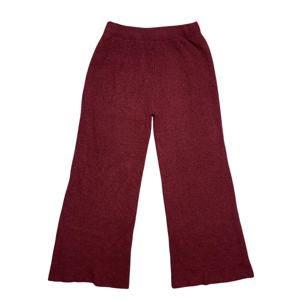Joyful Pants Womens XL Red Knit Sweater Wide Leg Baggy High Rise Wool Blend